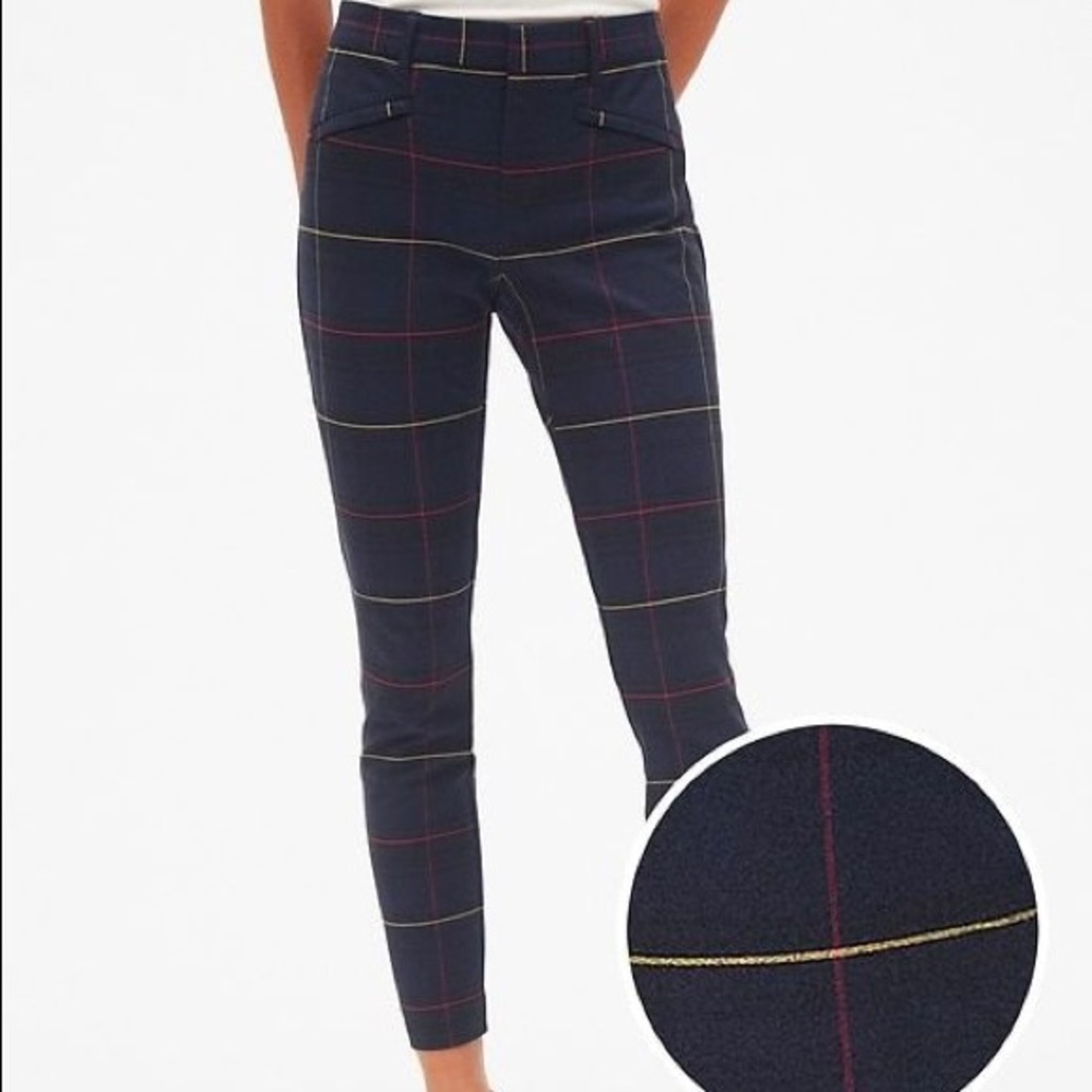 Plaid skinny ankle pant